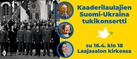 Kaaderilaulajien tukikonsertin 16.4.2023 lehti-ilmoitus